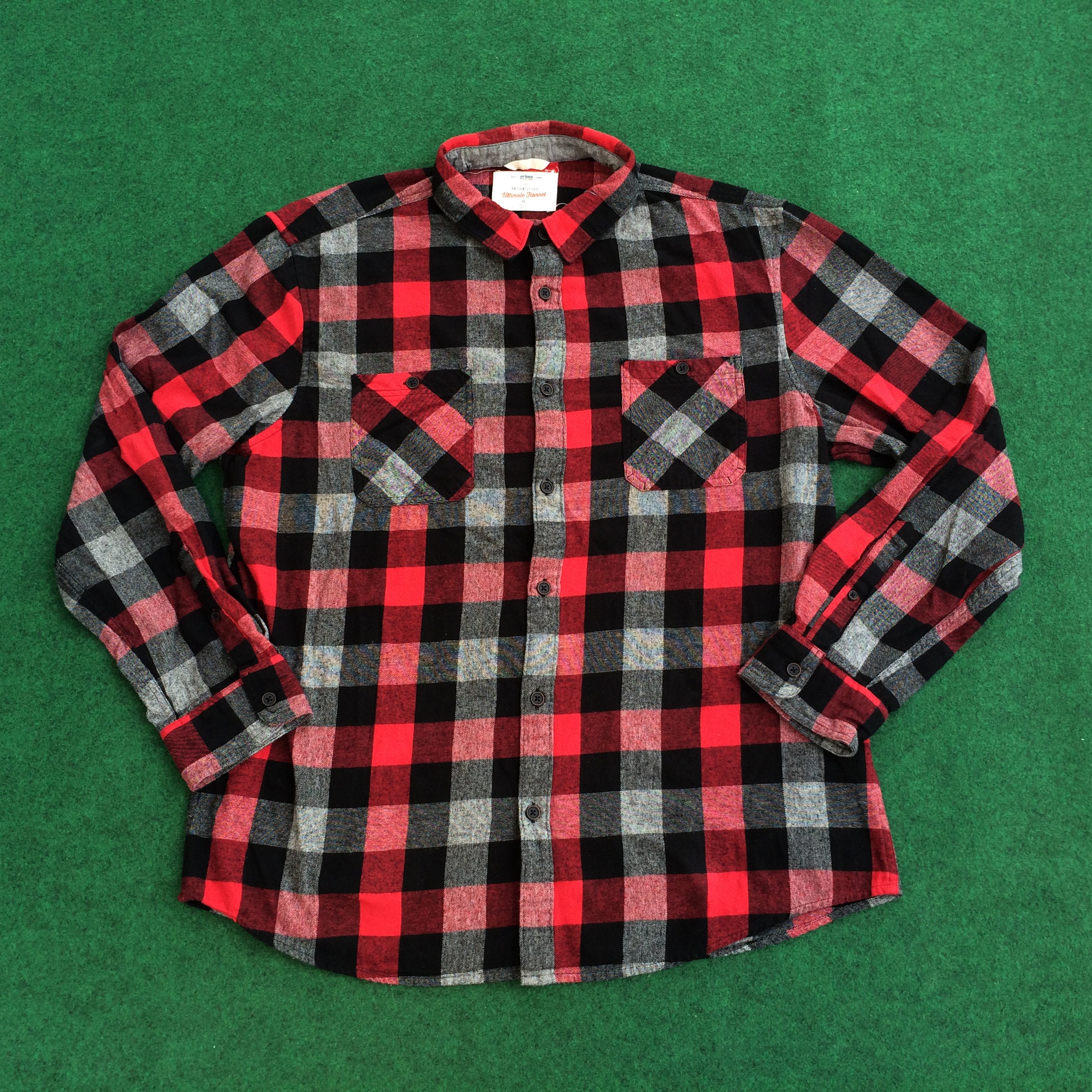 Red Flannel Pajama Shirt: Captivating Playboy Sleep Shirt in Red Plaid