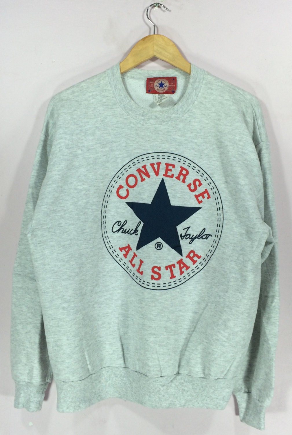 Vintage Converse Chuck Taylor Big Logo Hip Hop 90s 80s Streetwear Skateboard Sweatshirt Etsy