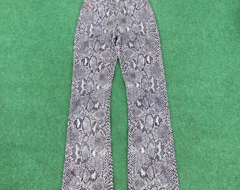 Size 25x31 Vintage Ozone Community Snakes Print Flared Bootcut Jeans