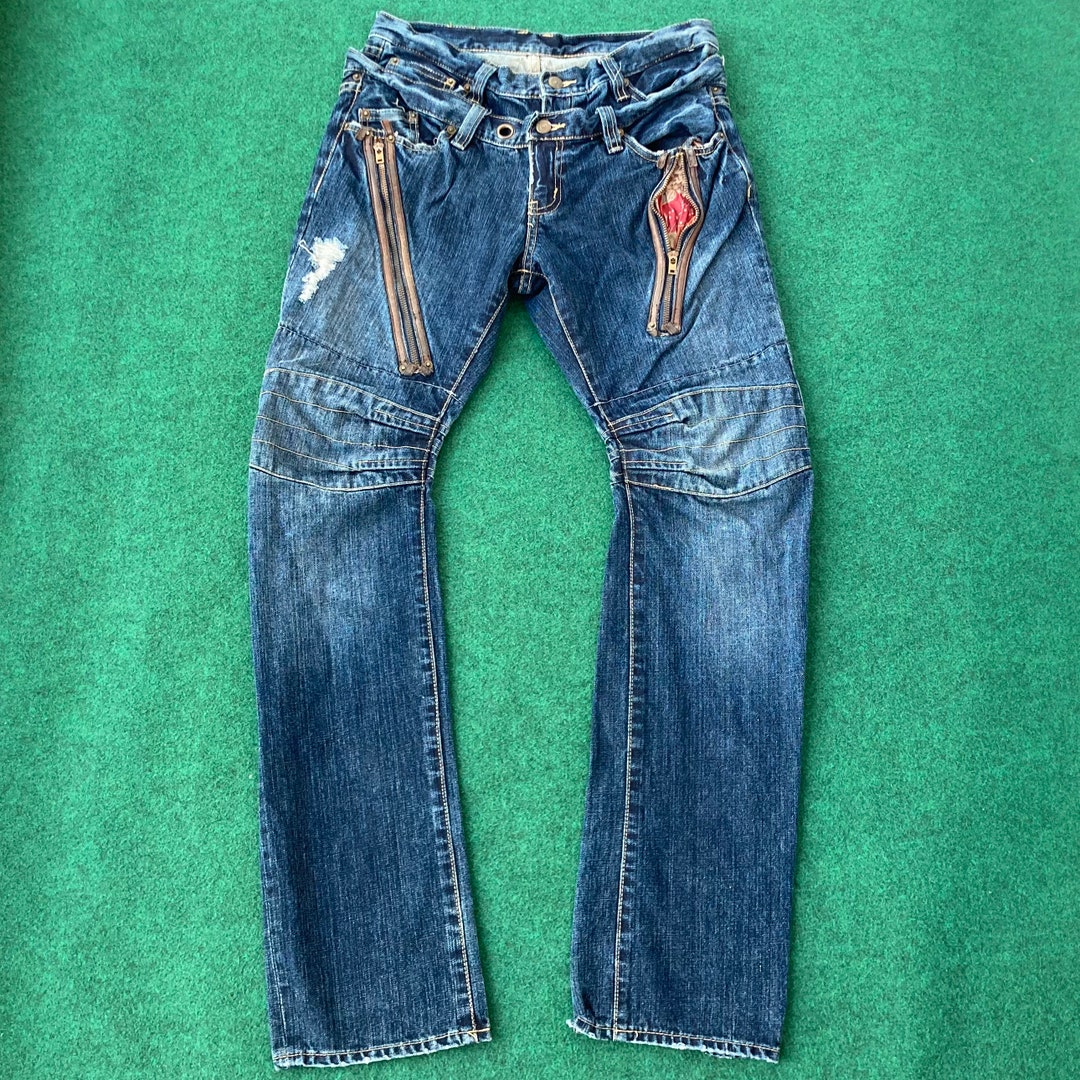 Rare Japanese Brand PPFM Pocket Zipper Japan Denim Streetwear 31 Pant