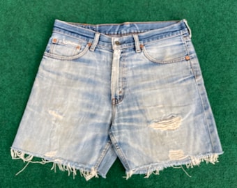 ヴィンテージ リーバイス 502 ショートパンツ サイズ32 ダメージ加工 パンク グランジ ジーンズ