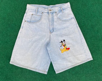 Mickey Mouse Jorts Denim Blue Short Jeans