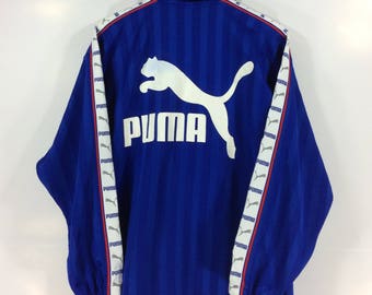 Vintage Puma Zip Up Big Logo Sweater Puma Hip Hop Jackets High Fashion Streetwear 90s Hip Hop Style