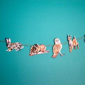 Woodland Animals Illustrated Paper Garland - Etsy