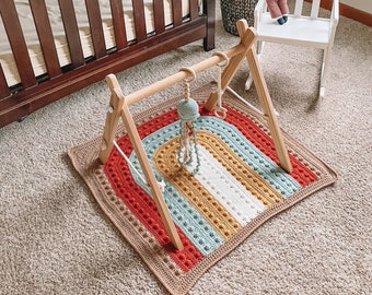 Crochet Rainbow Afghan Finished Item Ready to ship baby blanket