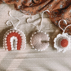 Boho Rainbow, Sun, Moon Crochet Pattern Set