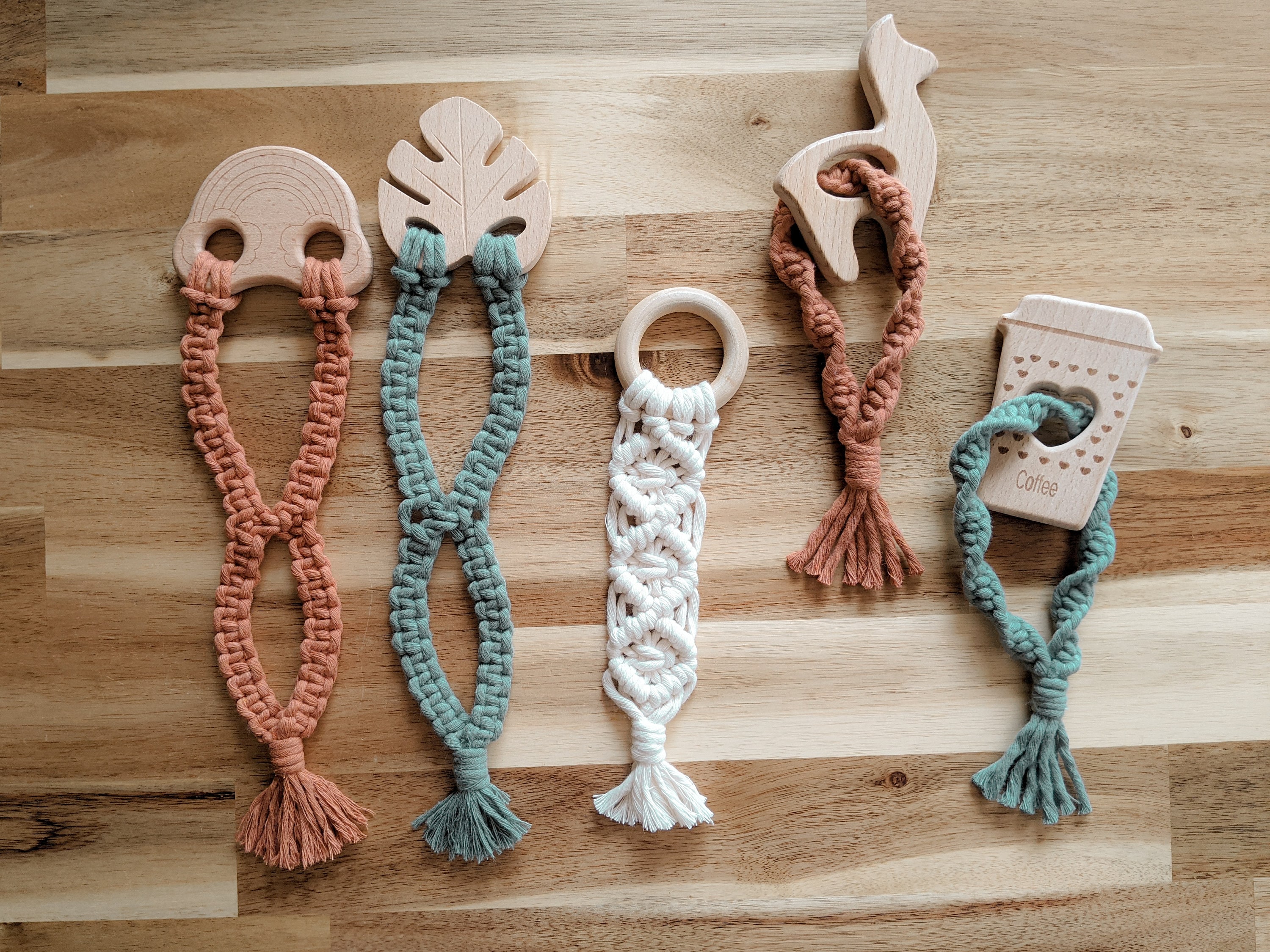 Macrame teething best sale ring