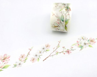 Pear Flower Washi Tapes - Masking Tape - Japanese Washi Tape - Paper tape - Decorative tape - Planner tape - Scrapbooking Tape