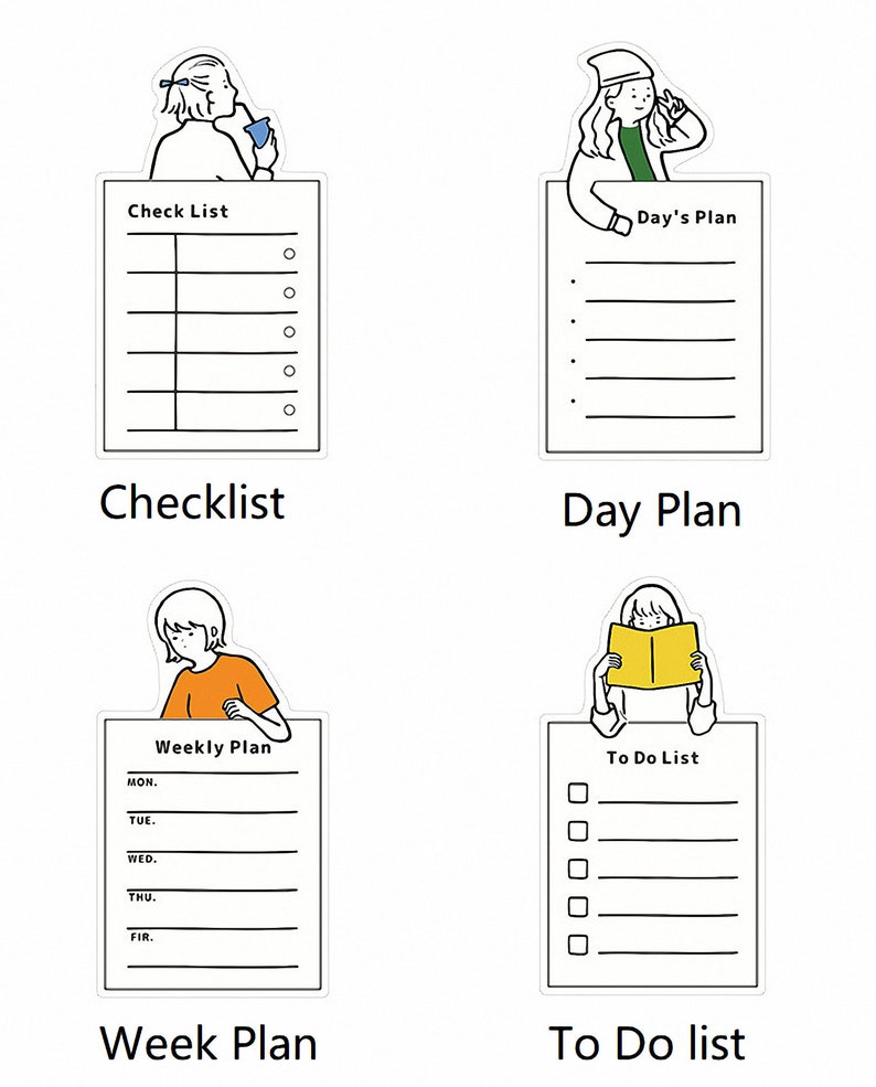 Reminder Notes ChecklistTo Do Planner Notepads Memo Pads Memo Pad Stickers