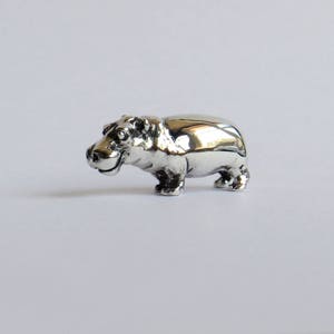 Hippo, solid silver figurine