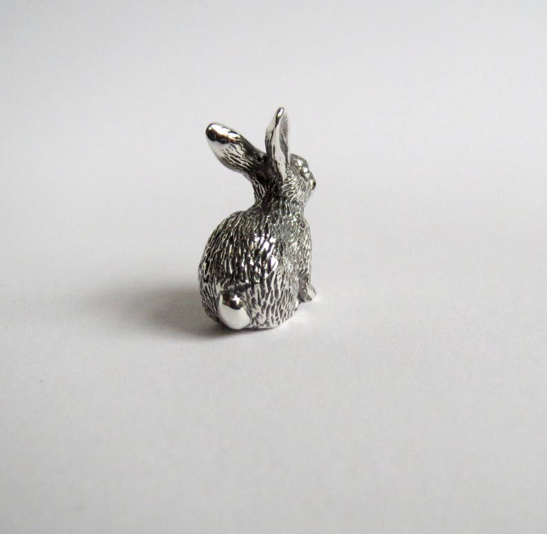 Rabbit figurine solid silver | Etsy