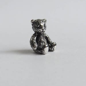 Tiny teddy bear, silver