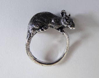 Silver rat ring