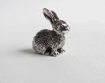 Rabbit figurine, solid silver gift