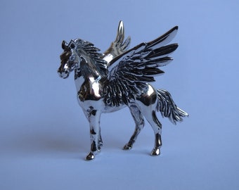 Winged horse ornament, solid silver