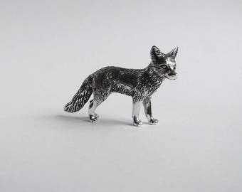 Silver fox figurine