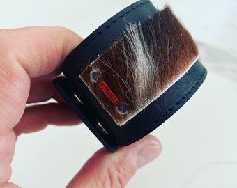 Unisex Cowhide and leather cuff