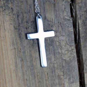 Silver Cross Necklace-Christian Cross Pendant-Religious Jewelry-Silver Necklace-Cross Pendant-Gift Idea-Anhänger Kreuz-Argent-Plata-Cruz