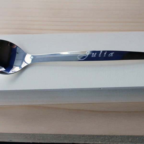 Silver 999 Spoon-Personalized Silver Spoon-Ice Cream Silver Spoon-Christening Gift-Gift Idea-999 Spoon-Silberlöffel-Cuchara-Plata-Argent