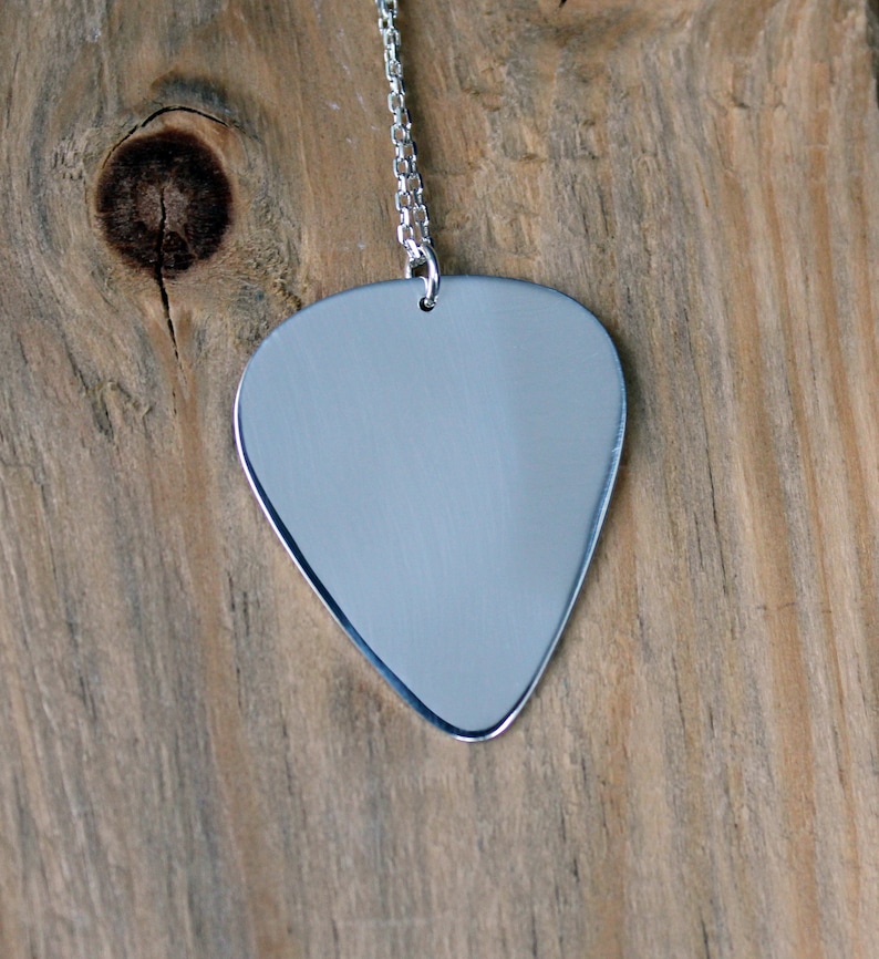 Guitar Pick Necklace-Silver 999 Guitar Pick-Custom Guitar Pick Necklace-Guitar Pick Pendant-Gift Idea-Schmuck Kette-Plektrum-Argent-Plata