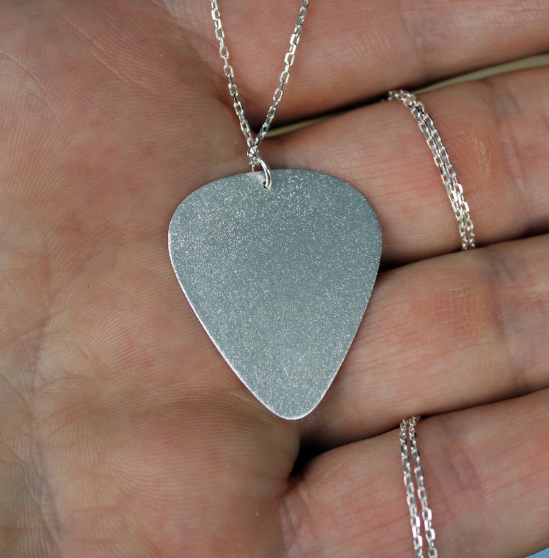 Guitar Pick Necklacesilver 999 Guitar Pickcustom Guitar Pick Necklaceguitar Pick Pendantgift