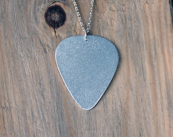 Pure silver 999 guitar pick necklace, music lover gift, gIft for guitarist, guitar pick pendant, Rock and Roll, handmade