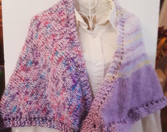 Purple Patchwork Spring Shawl