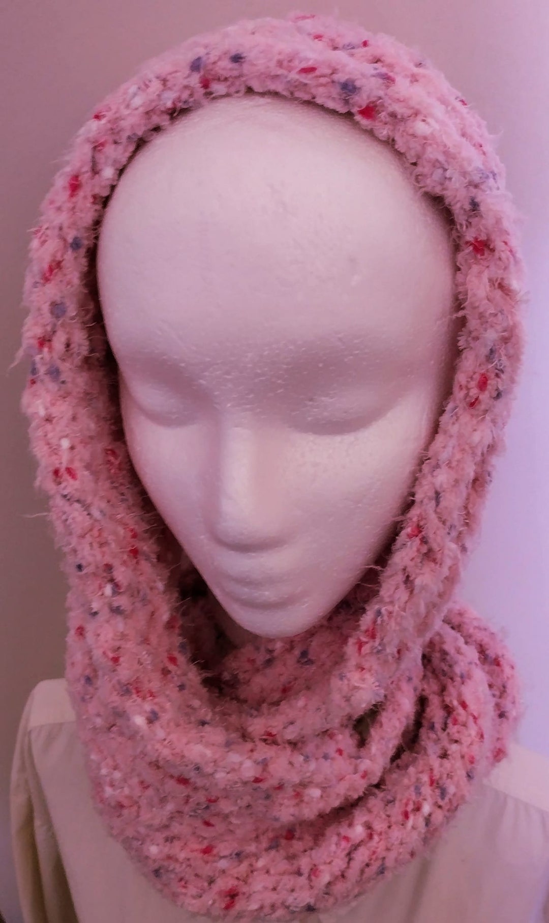 Fluffy Pink Infinity Scarf - Etsy