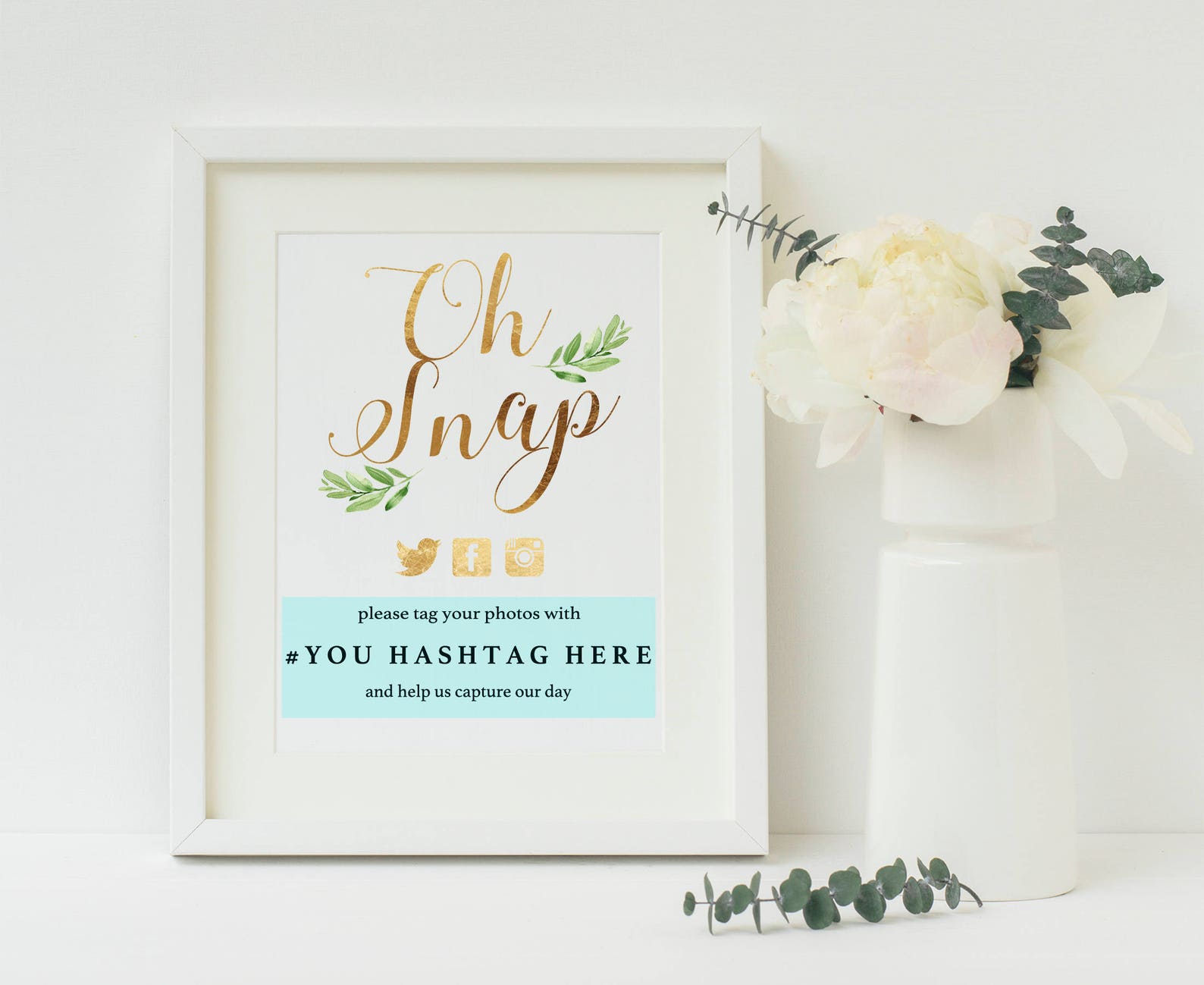 Oh Snap Sign Printable Hashtag Sign Oh Snap Wedding Sign | Etsy