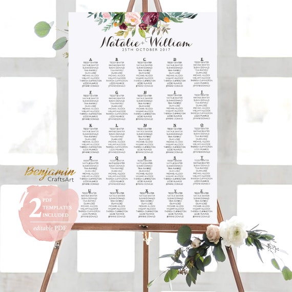 Guest Seating Chart Wedding