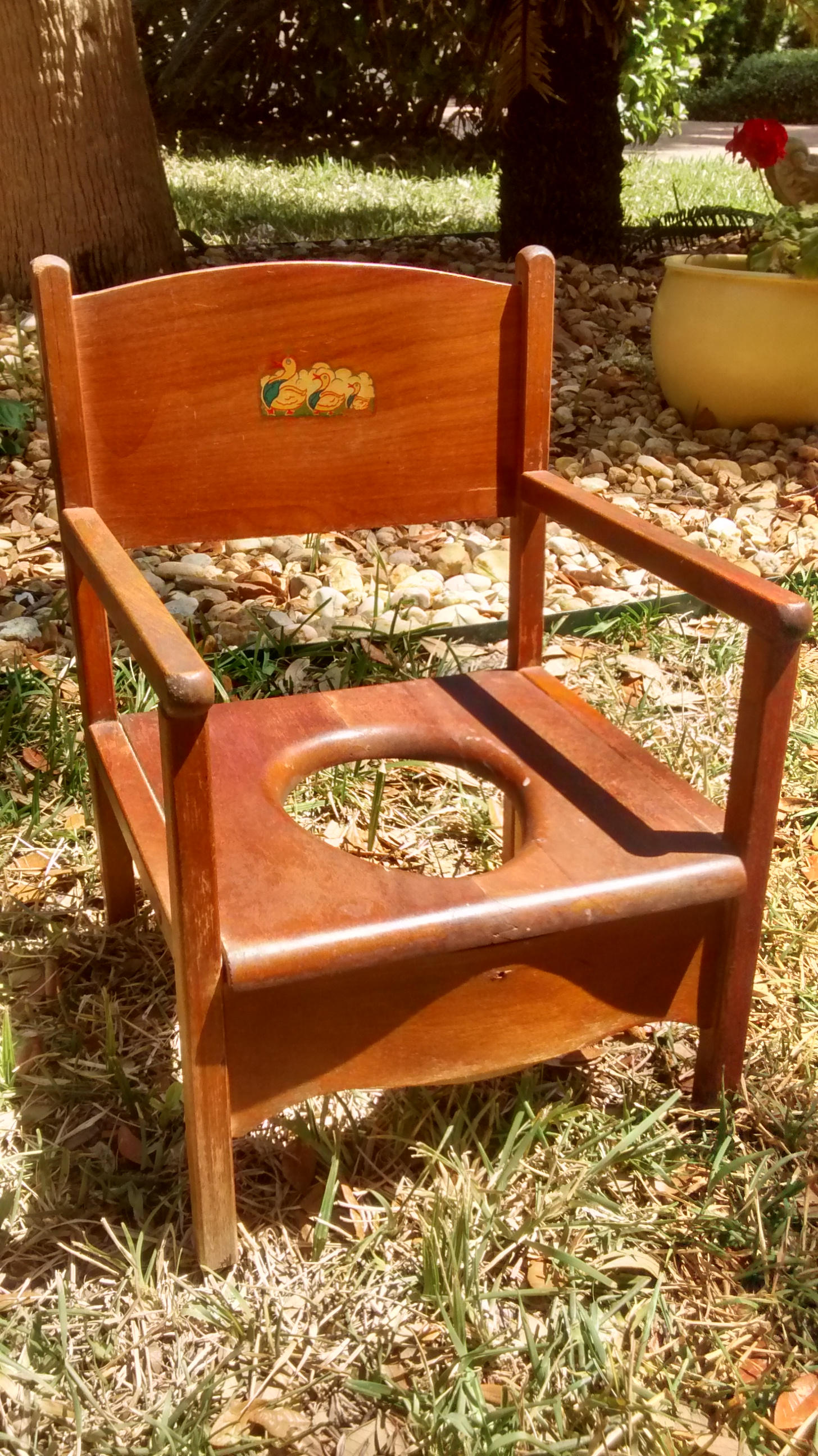 Vintage Mid1950 Child's Wooden Potty Chair With Original Etsy UK