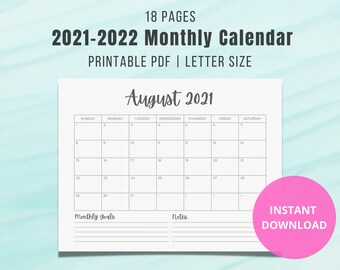 calendar template etsy
