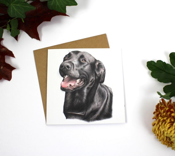 Gunner Greeting Card, Greeting Card, Cards, Birthday Card, Wildlife Art, Dog, Black Labrador