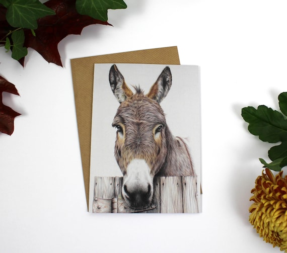 Any Room at the Inn? Greeting Card, Cards, Birthday Card, Wildlife Art, Donkey