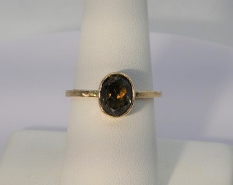 Smokey Topaz Ring - Topaz Jewelry - Engagement Ring - Wedding Ring - Gold Ring - Gemstone Ring - Birthstone Ring - Smoky Topaz Ring