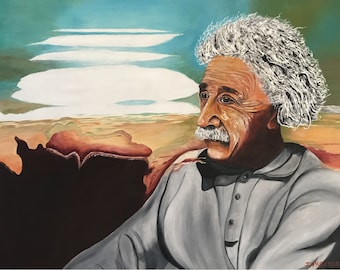 EINSTEIN.   oil painting, fine art, original, on canvas, famous people, for sale. celebrities,