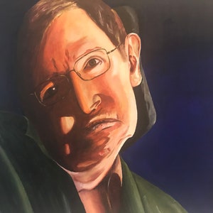 Stephen Hawking,  ETSY,   Fine Art,  Oil Painting,  Scientist,