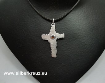 Kreuz "Josef" Silber 925 mit Citrin