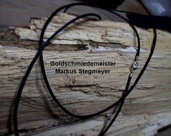 Leather chain 2 mm -20 colors - silver clasp -