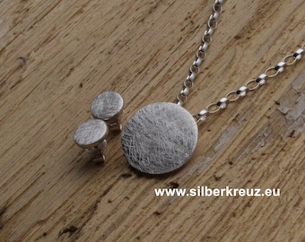 Ohrstecker, Anhänger und Kette- Kreis - Silber 925