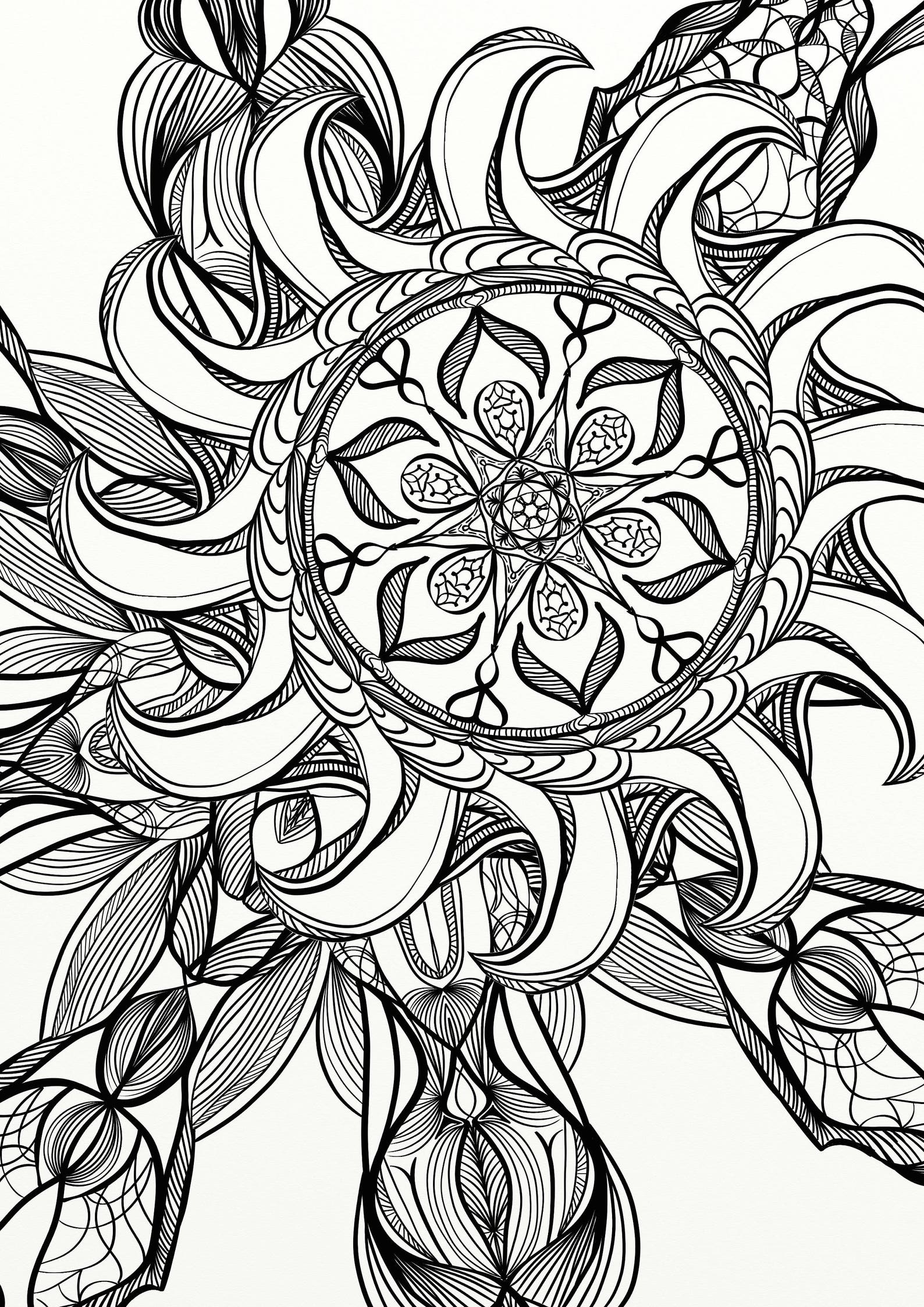 Dibujo relajante para adultos de Mandala Spiral, gran actividad de