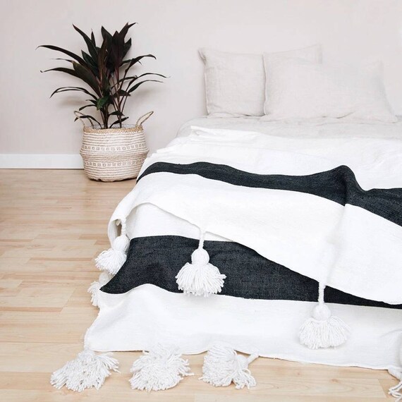 FREE EXPRESS SHIPPING Moroccan pompom blanket