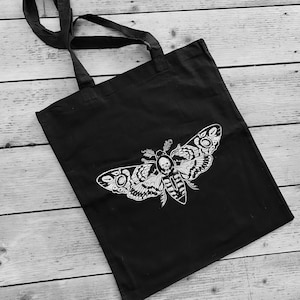 Death&#39;s-head hawkmoth screen-printed printed Tote Bags