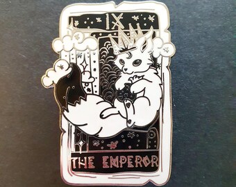 The Emperor fox tarot enamel pin