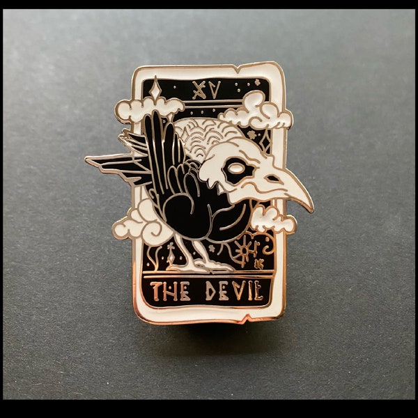 The Devil Crow Tarot Enamel Pin