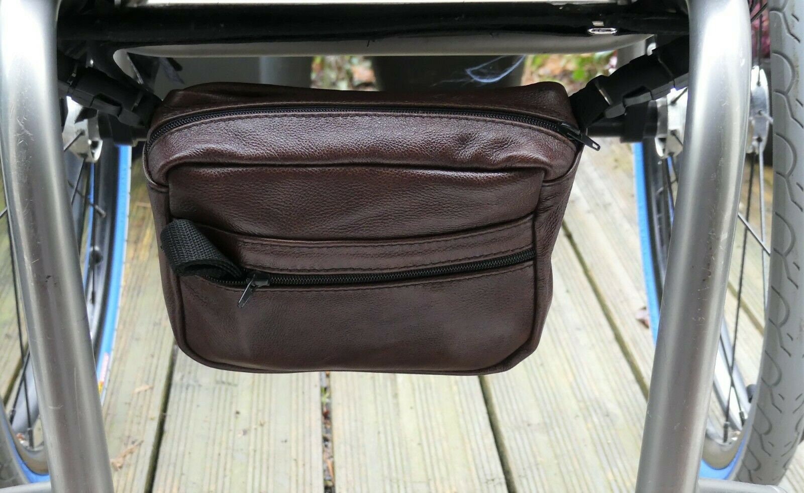 Wheelchair Leather Bag Genuine Leather 2 Tone Brown Etsy