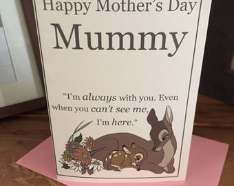 Disney's Bambi 'I’m Always With You. Even When You Can’t See Me, I’m Here' Fully Personalisable Mother's Day Card