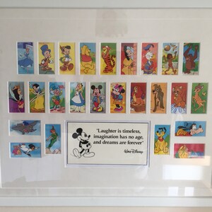 World of Walt Disney Nursery Art 25 Iconic Disney Characters In Double Mount and Frame 530mmx430mm 53cm x 43cm image 1