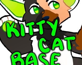 Cute Digital Cat Base Furry Fursona