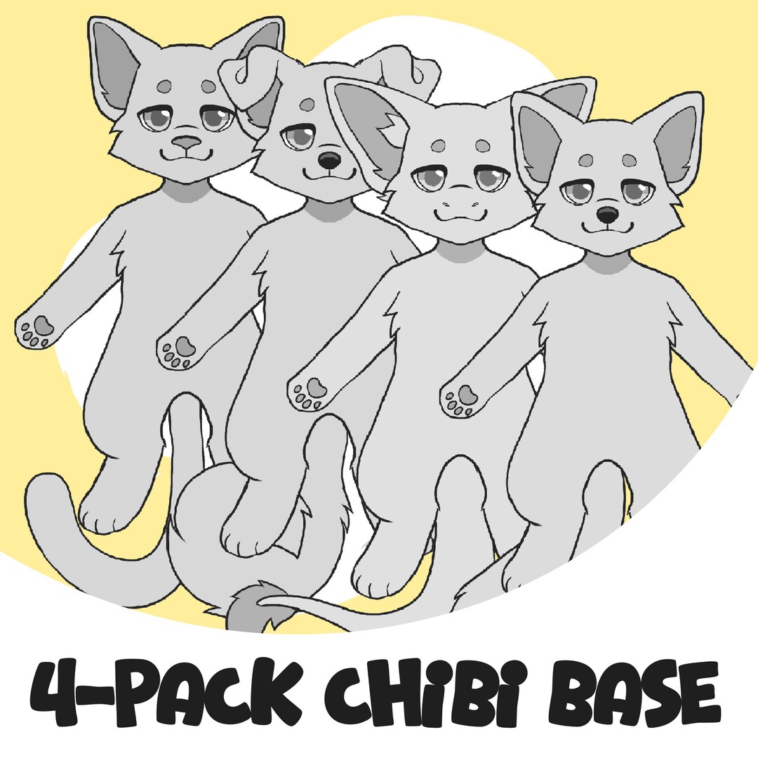 4 Pack Chibi Base Adopt Furry - Etsy